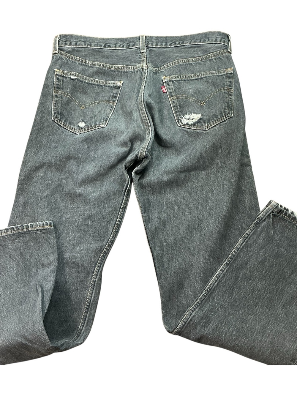 vintage Levi’s 501 button fly straight leg faded black jeans 35 x 31 Mexico
